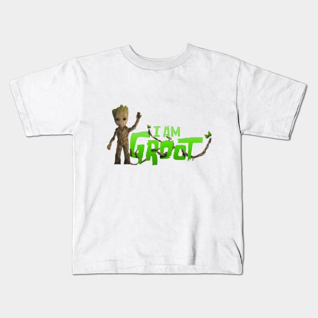 I AM GROOT Kids T-Shirt by Sashmika Prabhashwara